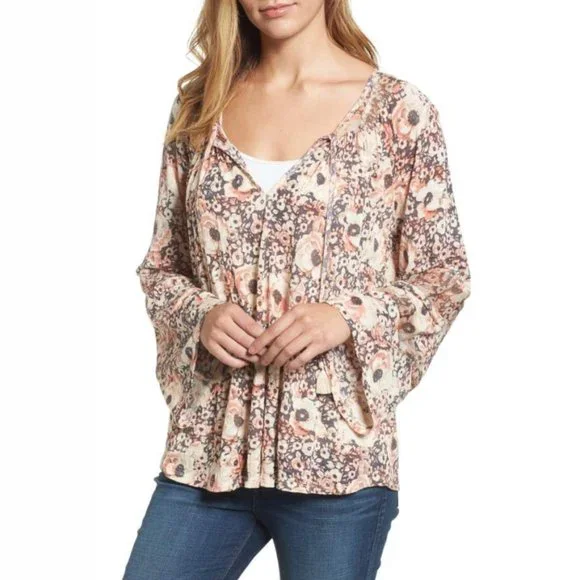 Lucky Brand Floral Boho Blouse - Picture 1 of 8